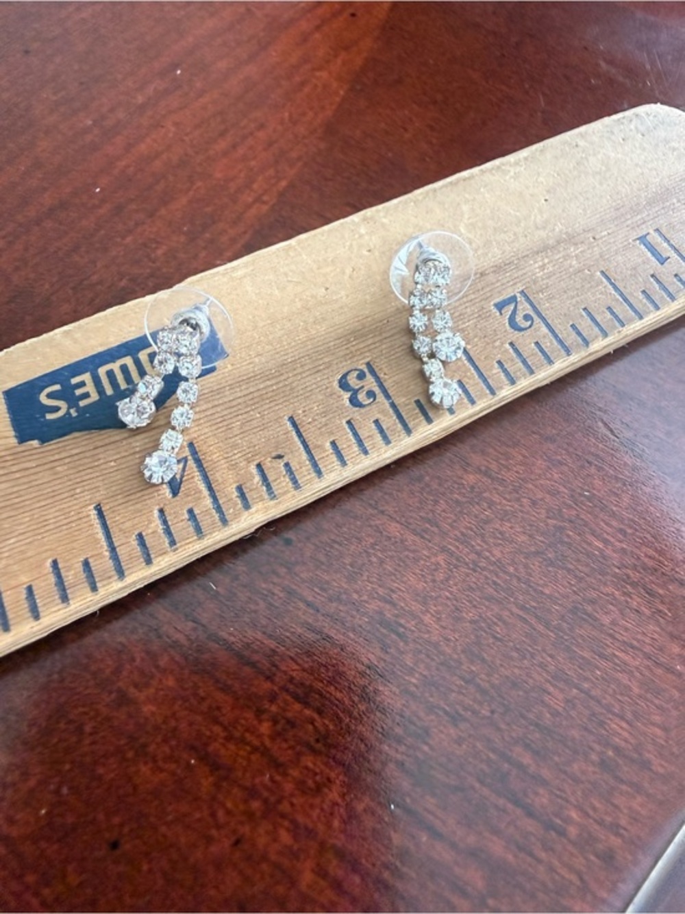 Vintage Rhinestone Pierced Earrings